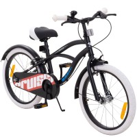 01-kinderfahrrad-schwarz-weiss-18-zoll-actionbikes-motors-cruiser-startbild - Farbe: Schwarz/Weiß