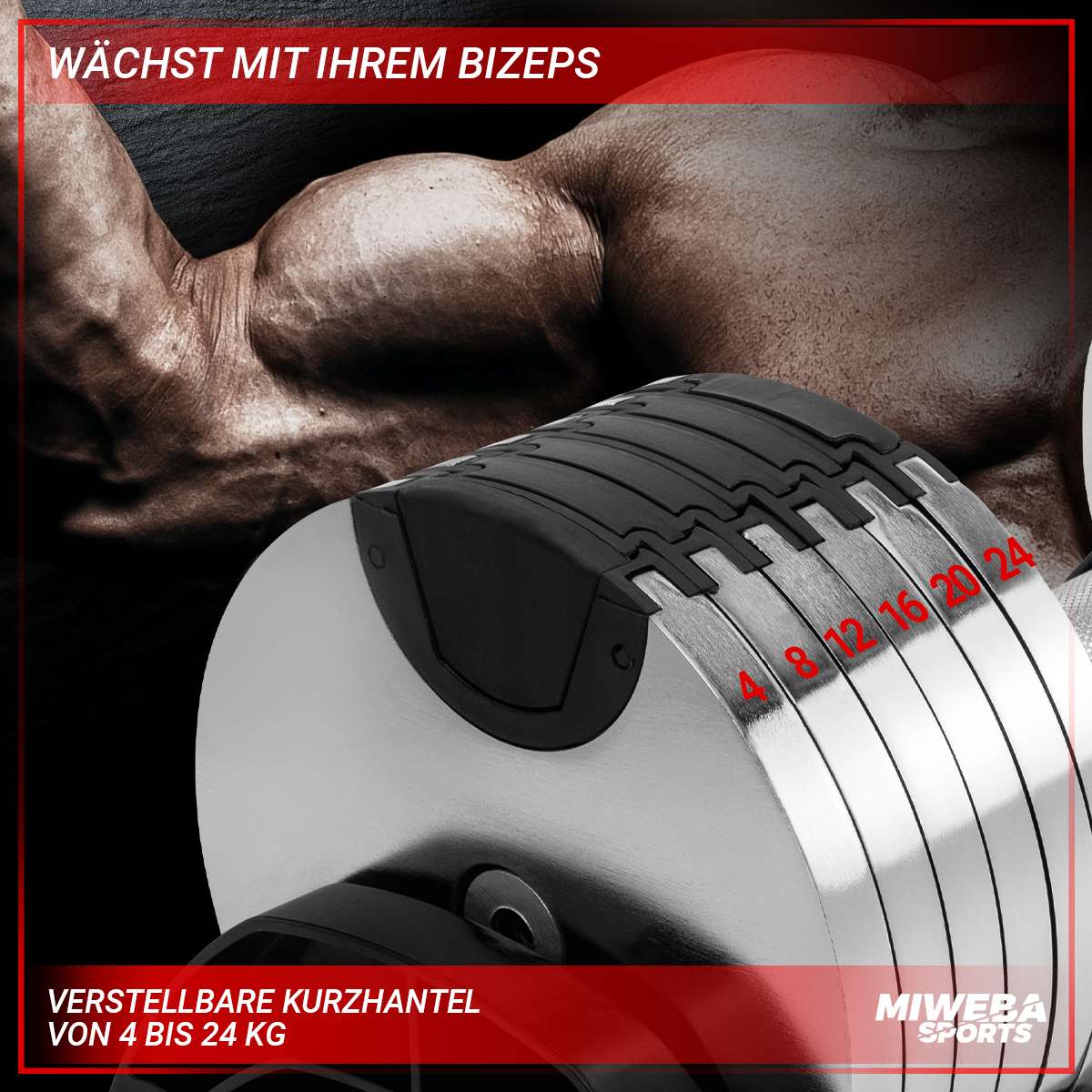 Verstellbares Hantelset / je 2 bis 36 kg in newest 18 Schritten