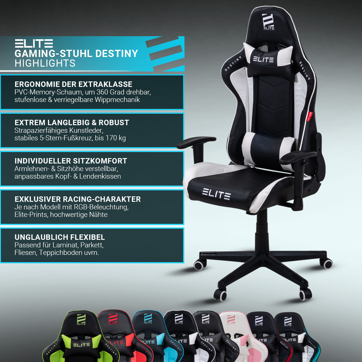 Elite Gaming-Stuhl Destiny MG200 ᐅ Gamer-Stuhl
