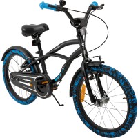 01-kinderfahrrad-schwarz-blau-18-zoll-actionbikes-motors-cruiser-start - Farbe: Schwarz/Blau